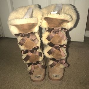 Tall Brown Bailey Bow Uggs